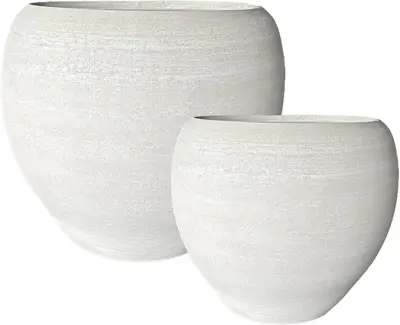 Terraliet bloempot 36x32cm wit - afbeelding 1