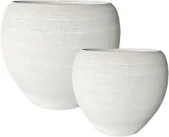 Terraliet bloempot 36x32cm wit - afbeelding 1
