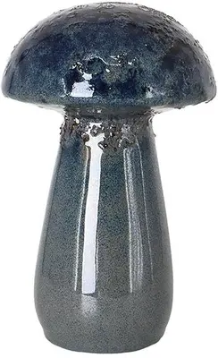 Terraliet bloempot keramiek champignon 14x24cm blauw