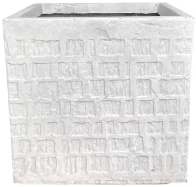 Terraliet bloempot Kubus Stockholm wit – H29 cm - afbeelding 3