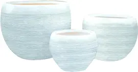 Terraliet Bloempot Rond Keramiek – Ø30 cm – Wit  - afbeelding 1
