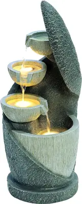 Terraliet Buitenfontein met LED-verlichting Padovazwart-wit