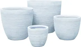 Terraliet Keramische Buitenpot Rond Laag 25cm wit - afbeelding 1