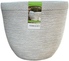 Terraliet Keramische Buitenpot Rond Laag 35cm wit - afbeelding 1