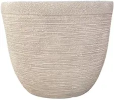 Terraliet Keramische Buitenpot Rond Laag 35cm wit - afbeelding 3