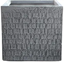 Terraliet Plantenbak Kubus Stockholm H35cm Donkergrijs - afbeelding 1