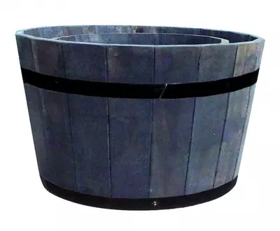 Terraliet ronde pot acacia 33x21cm grijs - afbeelding 1