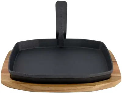 The Bastard Sizzling Plate & Holder Cast Iron 21x28 cm - afbeelding 1