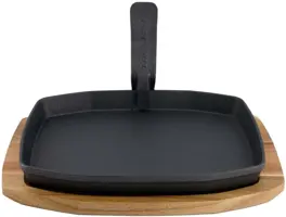 The Bastard Sizzling Plate & Holder Cast Iron 21x28 cm - afbeelding 1