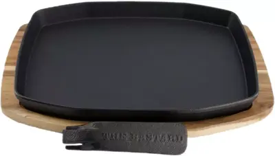 The Bastard sizzling plate & holder gietijzer 24x32cm - afbeelding 1