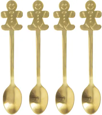 Theelepel peperkoek goud 4 stuks