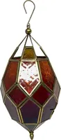 Theelichthouder glas druppel hangend marrakech 14x14x31cm multi kopen?