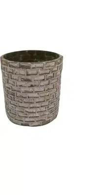 Theelichthouder glas mosaic 6.5x7.5cm zilver