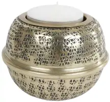 Theelichthouder goud metaal 12x12x9 cm kopen?