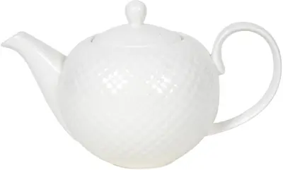 Theepot porselein diamant 25x15x14cm wit