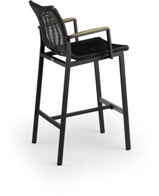 Tierra Outdoor barstoel foxx teak rope charcoal - afbeelding 2