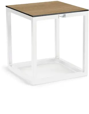 Tierra Outdoor bijzettafel rio bergamo trespa 40x40x45.5cm crème white - afbeelding 1