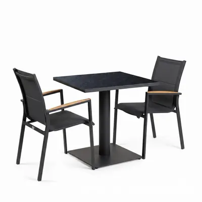 Tierra Outdoor bistroset granita charcoal - afbeelding 1