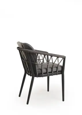 Tierra Outdoor dining tuinstoel santa fe charcoal - afbeelding 2