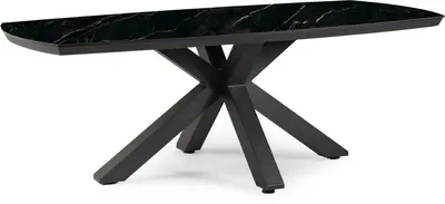Tierra Outdoor dining tuintafel clover marble trespa 210x100x75cm charcoal - afbeelding 1