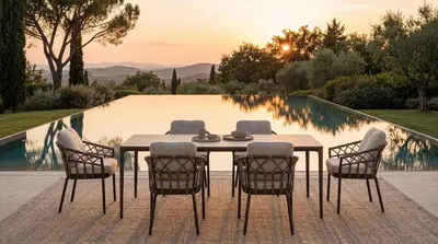 Tierra Outdoor dining tuintafel elegante 160x92x74cm chocolat - afbeelding 2