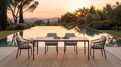 Tierra Outdoor dining tuintafel elegante 219x92x74cm chocolat - afbeelding 2