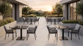Tierra Outdoor dining tuintafel granita 70x70x73cm charcoal - afbeelding 3