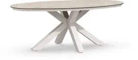 Tierra Outdoor dining tuintafel oblong travertin trespa 200x110x75cm crème white - afbeelding 1