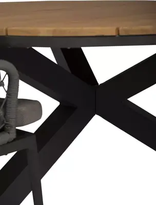 Tierra Outdoor dining tuintafel omnigo teak 150x74.5cm charcoal - afbeelding 4