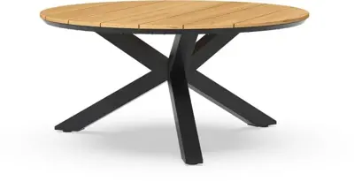 Tierra Outdoor dining tuintafel omnigo teak 150x74.5cm charcoal - afbeelding 1