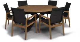 Tierra Outdoor dining tuintafel omnigo teak 150x74.5cm charcoal - afbeelding 10