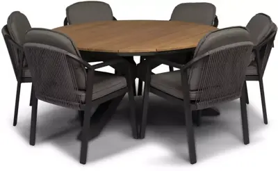 Tierra Outdoor dining tuintafel omnigo teak 150x74.5cm charcoal - afbeelding 8