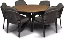 Tierra Outdoor dining tuintafel omnigo teak 150x74.5cm charcoal - afbeelding 8