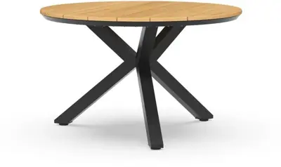 Tierra Outdoor dining tuintafel orbital teak 120x74.5cm charcoal - afbeelding 1