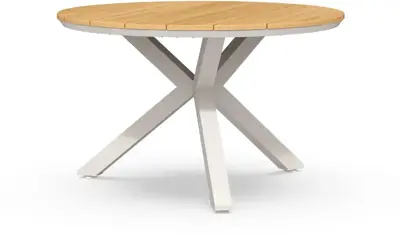 Tierra Outdoor dining tuintafel orbital teak 120x74.5cm crème white - afbeelding 1