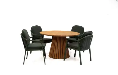 Tierra Outdoor diningset maringa teak pep dark green - afbeelding 2