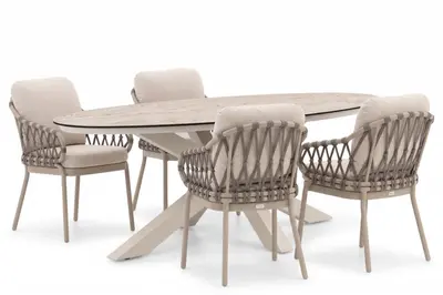 Tierra Outdoor diningset natal 200 oblong crème white - afbeelding 1