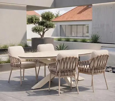 Tierra Outdoor diningset natal 200 oblong crème white - afbeelding 2