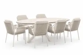 Tierra Outdoor diningset oblong 200 liv crème white - afbeelding 1