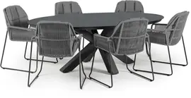 Tierra Outdoor diningset oblong graphite trespa rivera charcoal - afbeelding 1