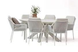 Tierra Outdoor diningset oblong marmorio dekton liv crème white - afbeelding 1
