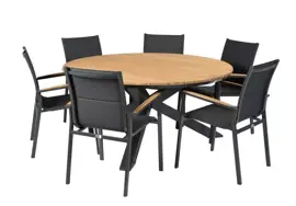 Tierra Outdoor diningset omnigo teak foxx charcoal - afbeelding 1