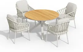 Tierra Outdoor diningset orbital teak natal crème white kopen?