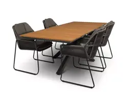 Tierra Outdoor diningset orion 180 teak rivera charcoal - afbeelding 1