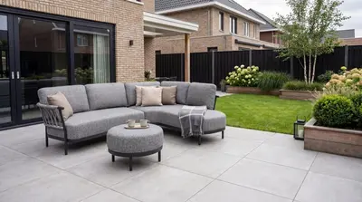 Tierra Outdoor hoekset fresca met hocker charcoal - afbeelding 3