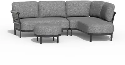 Tierra Outdoor hoekset fresca met hocker charcoal - afbeelding 1