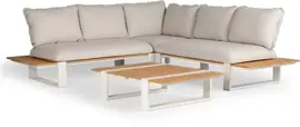 Tierra Outdoor hoekset seto teak crème white - afbeelding 1