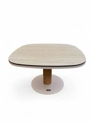 Tierra Outdoor lounge tuintafel cabo travertin trespa 70.5x70.5x43cm crème white - afbeelding 1