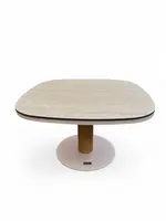 Tierra Outdoor lounge tuintafel cabo travertin trespa 70.5x70.5x43cm crème white - afbeelding 1