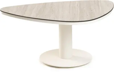 Tierra Outdoor lounge tuintafel coco travertin trespa 91x64.5x37cm crème white - afbeelding 1